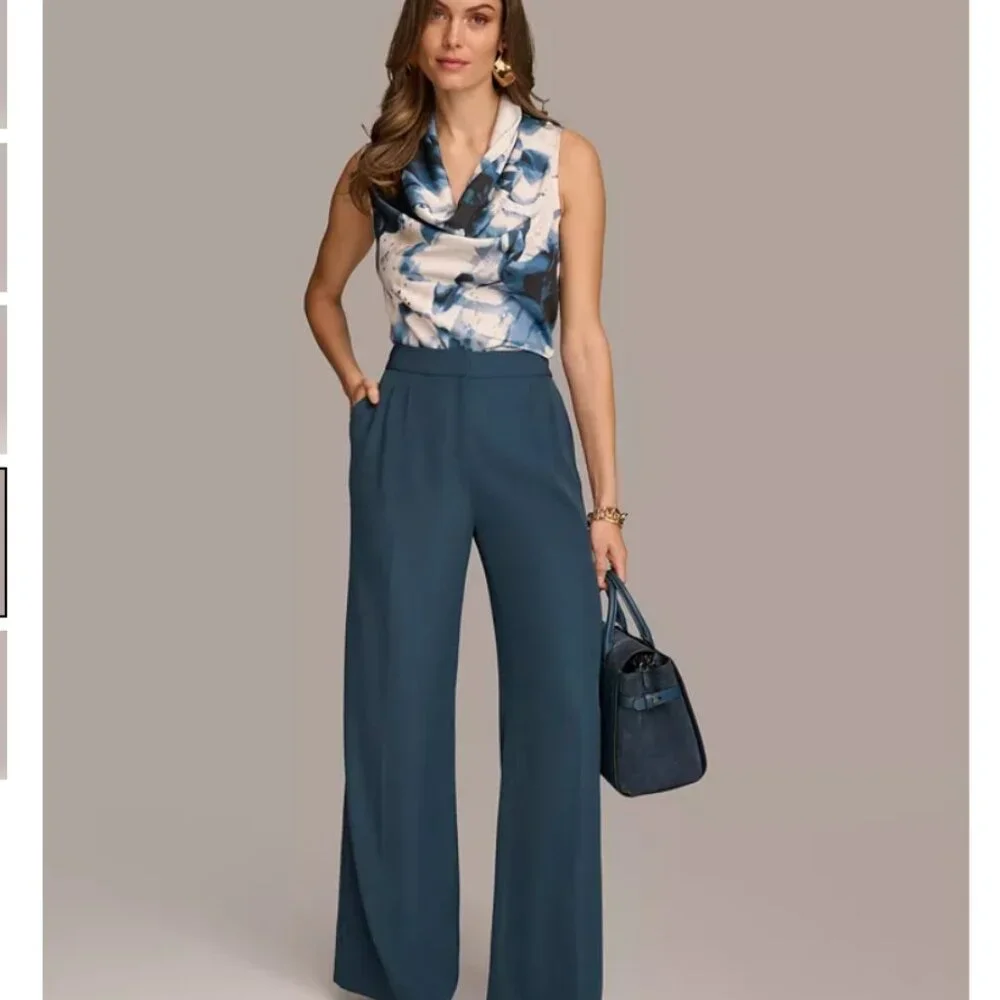 Donna Karan New York Donna Karan Women's Pleated Wide-Leg Pants - Brand New - Picture 3 of 6